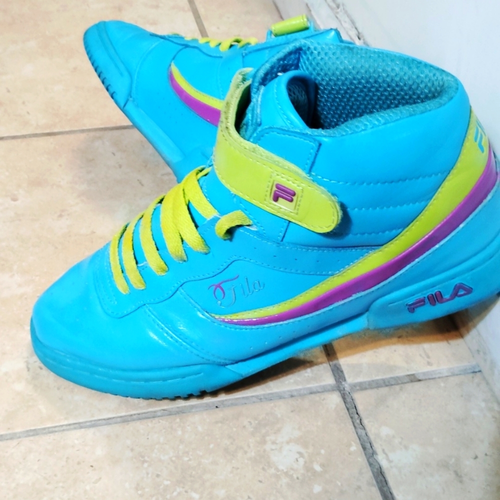 Fila Blue and Yellow Athletic Shoes